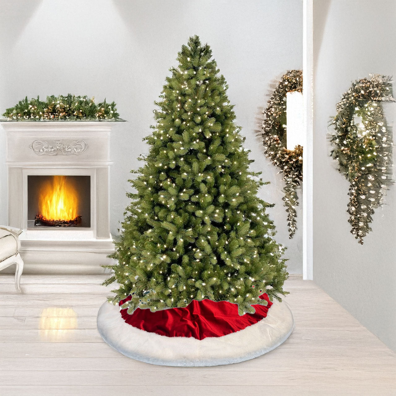 Maè by Via Roma 60 Copribase per albero di Natale  Xmas Time in tessuto velvet art. SANTA CLAUS