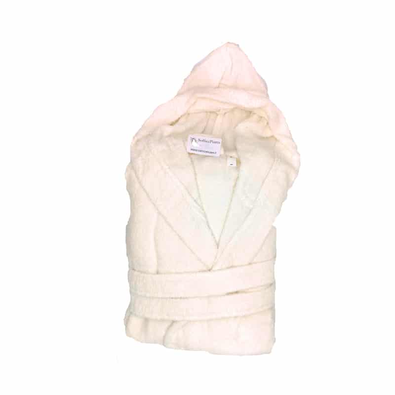 SOFFICEPIUMA ACCAPPATOIO spugna cappuccio crema