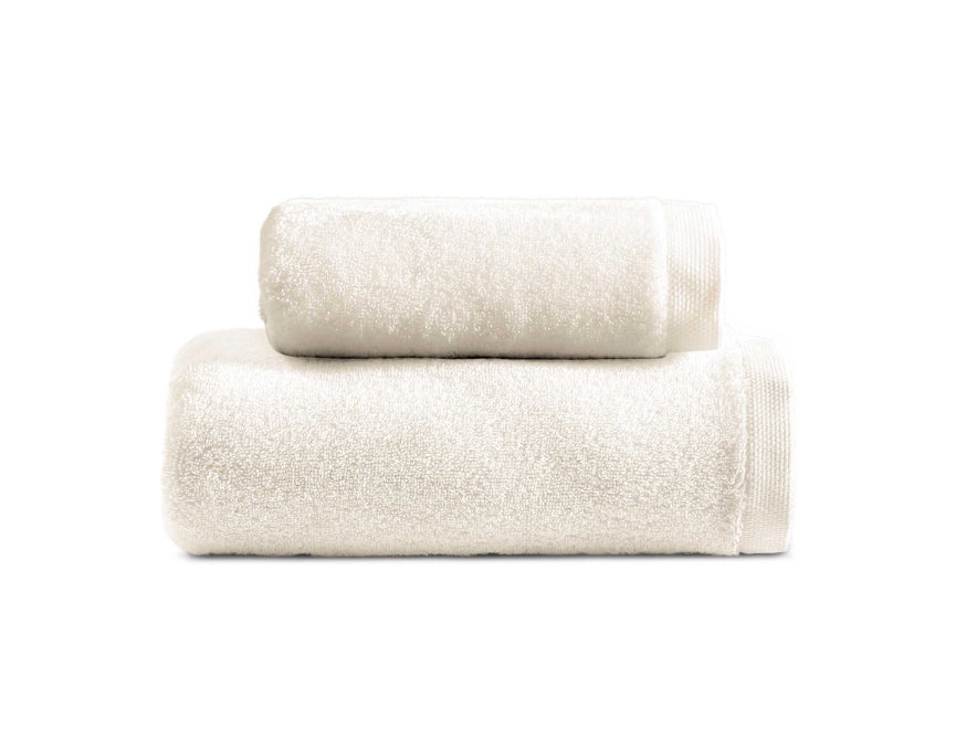 SOFFICEPIUMA AVORIO biancoperla coppia asciugamani viso ospite set Opale Spugna2
