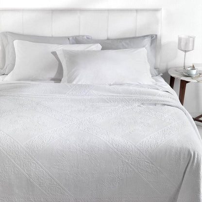 SOFFICEPIUMA copriletto matrimoniale bianco mirabello lunel