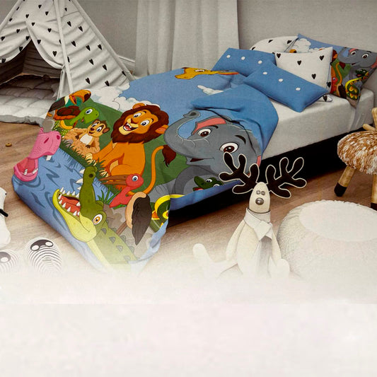 SOFFICEPIUMA parure copripiumino daunex baby dream misura 100 x 135 cm fantasia safari