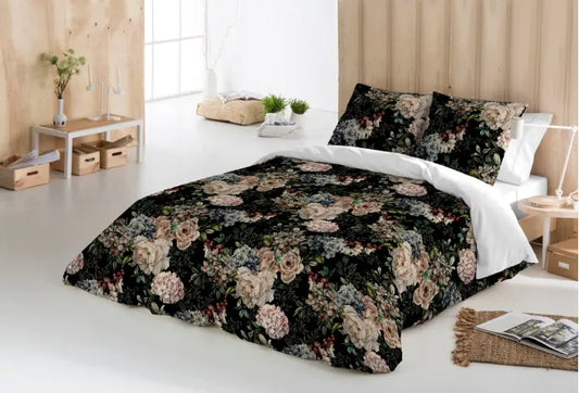 SOFFICEPIUMA®  Completo Copripiumino in raso di  cotone double face 260x240 art. Giardino Antico