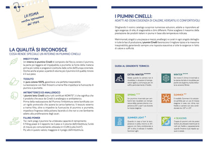 CINELLI piumino letto 100% piumino oca bianca SIBERIANA art. ICEBERG