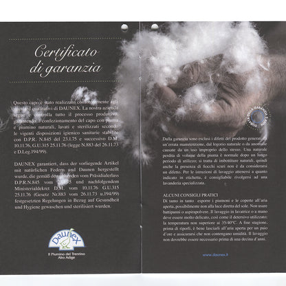 DAUNEX Piumino d'oca 100% piumino d'oca art. CUPIDO