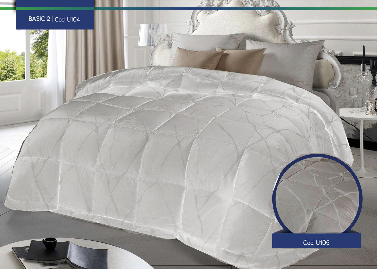 CINELLI Trapunta in piuma d'oca FANTASIA collezione BASIC 2  art.  U104 PANNA