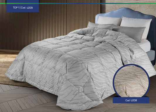 CINELLI Trapunta in piuma d'oca FANTASIA collezione TOP 1  art.  U209 col. Silver