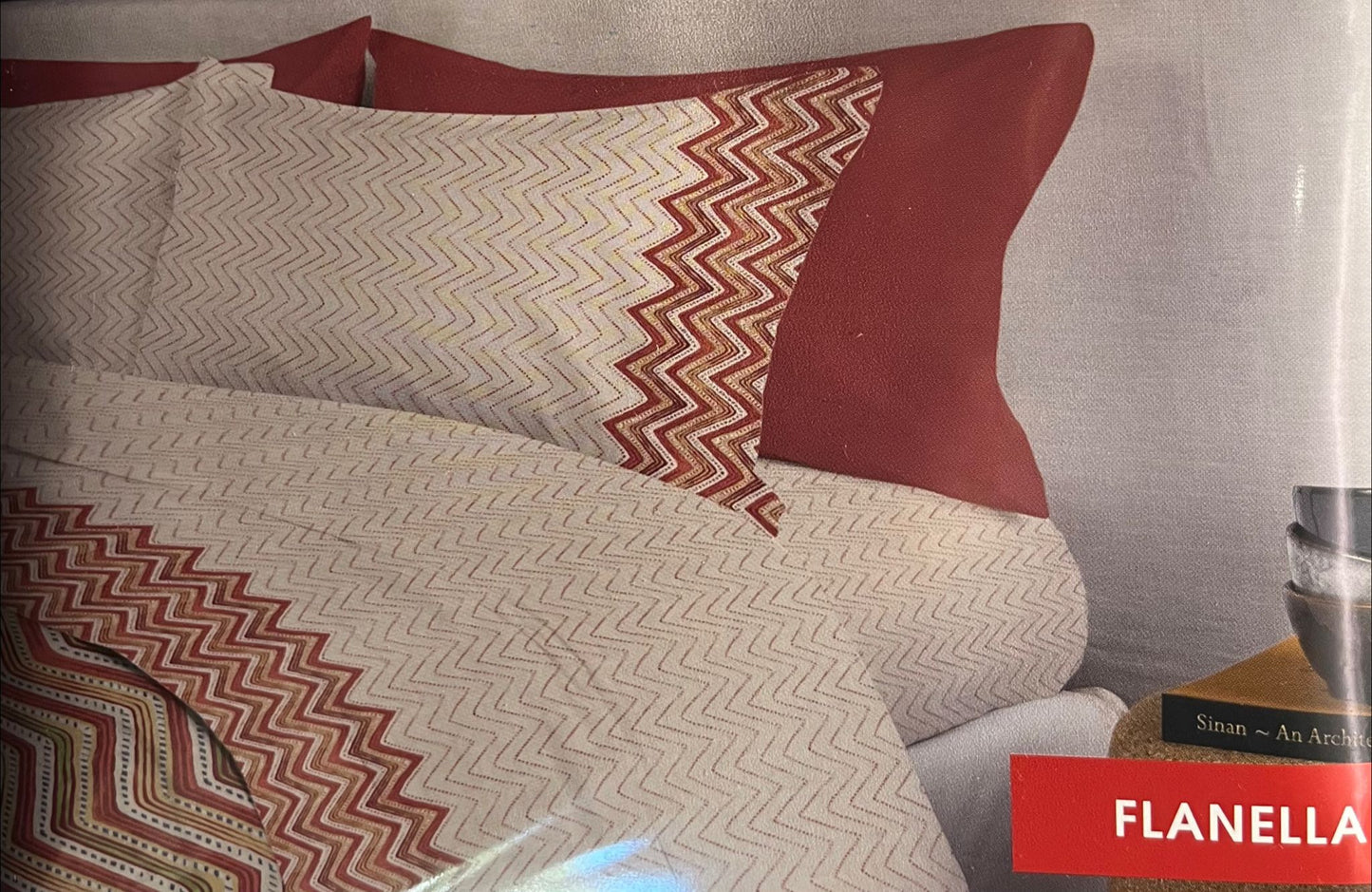 MAE' by Via Roma 60 Completo Letto Piazza e Mezzo  Flanella di puro cotone percalle art. CHEVRON