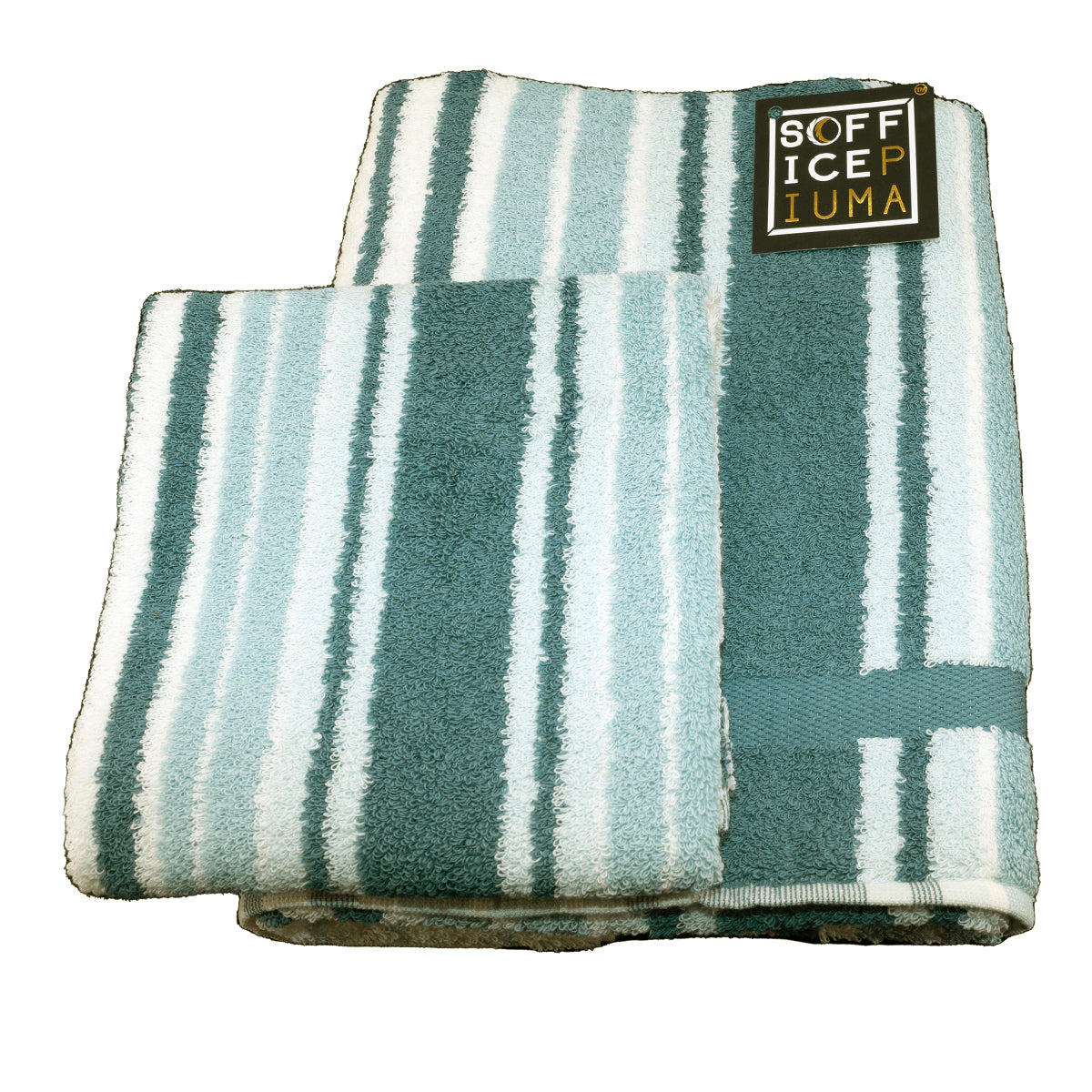 bosco sofficepiuma asciugamani spugna idrofila 100 puro cotone offerta sconto outlet qualita asciugare bagno lavette smeraldo righe grandi tiffany