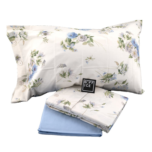 bossi martha neill completo lenzuolo copripiumino sconto outel offerta floreale tinto filo matrimoniale singolo piazza mezzo greta azzurro