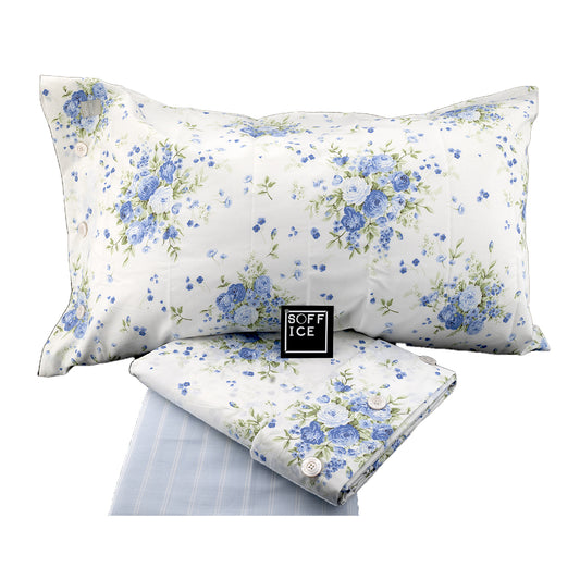 bossi martha neill completo lenzuolo copripiumino sconto outel offerta floreale tinto filo matrimoniale singolo piazza mezzo rosalin 8404 celeste blu bluette