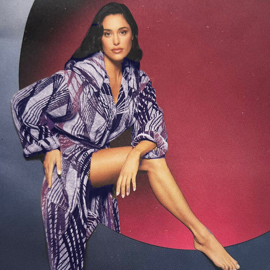 MIRABELLO CARRARA Accappatoio in spugna cimata con cappuccio art. BROADWAY col. Blu