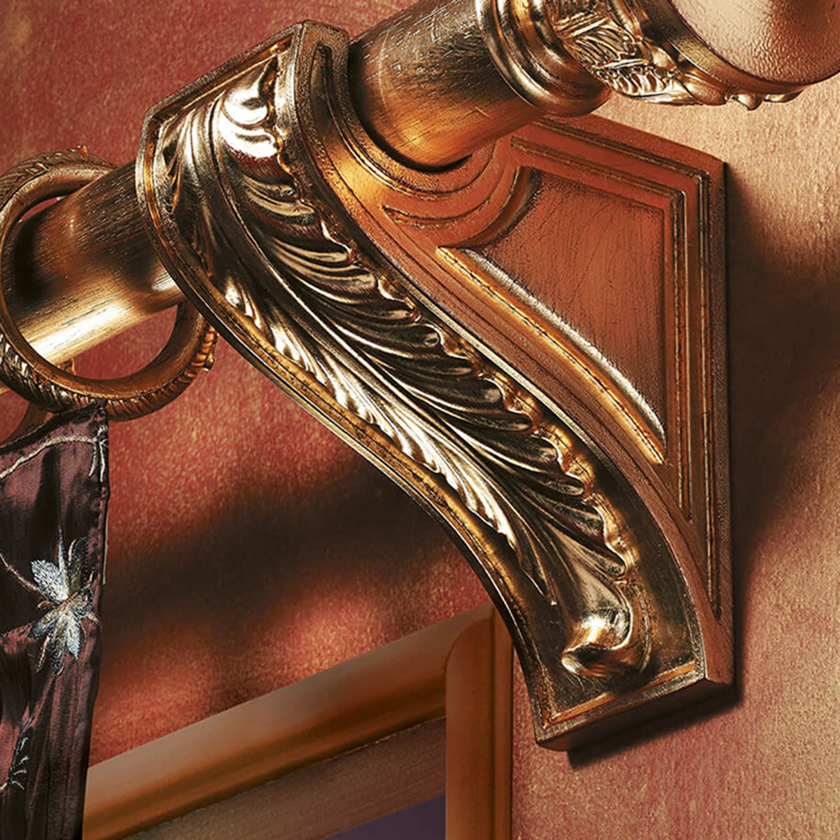 Casa Valentina bastone scorritenda in Legno diam. 50mm con anelli art. CATERINA