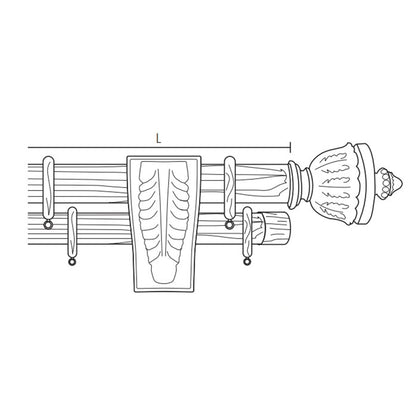 Casa Valentina bastone scorritenda in Legno diam. 50mm con anelli art. RAISSA