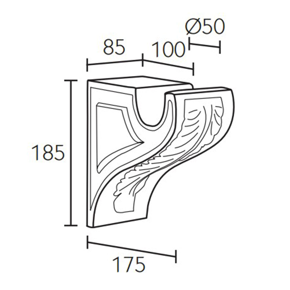 Casa Valentina bastone scorritenda in Legno diam. 50mm con anelli art. RAISSA
