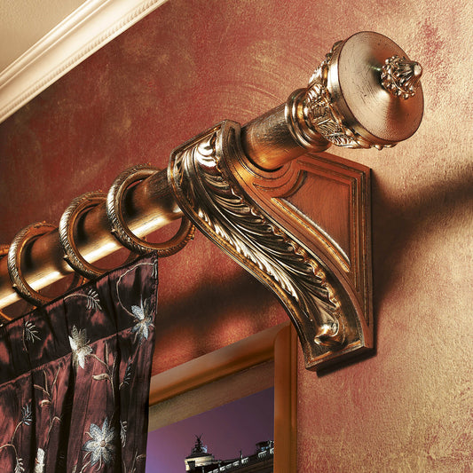 Casa Valentina bastone scorritenda in Legno diam. 50mm con anelli art. RAISSA