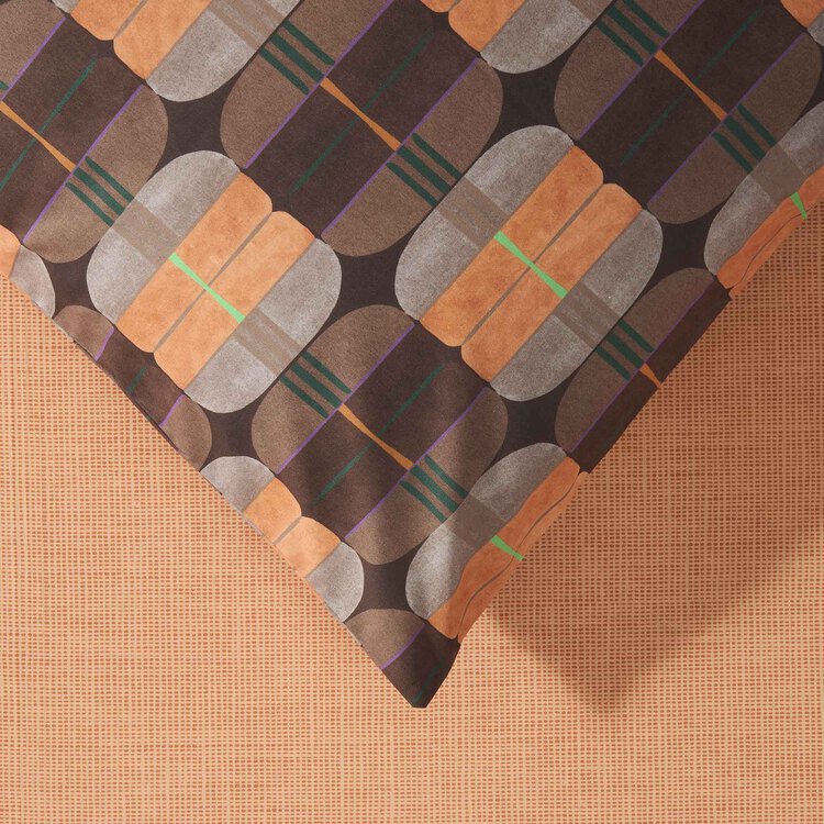 BASSETTI COMPLETO COPRIPIUMINO SINGOLO 1 PIAZZA art. GLOBES col. Marrone