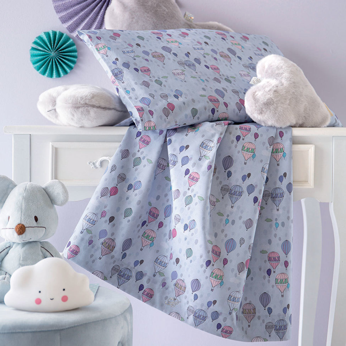 completo lettino baby blumarine MONGOLFIERA sofficepiuma