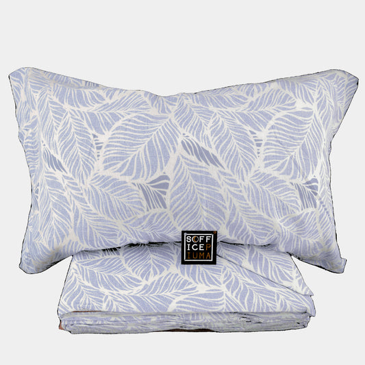 completo letto lenzuolo flanella no pilling floreale ocra celeste verde qualità made in italy eva celeste