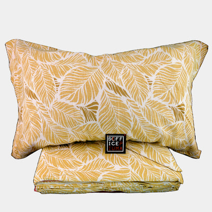 completo letto lenzuolo flanella no pilling floreale ocra celeste verde qualità made in italy eva ocra