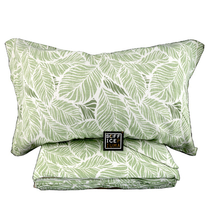 completo letto lenzuolo flanella no pilling floreale ocra celeste verde qualità made in italy eva verde