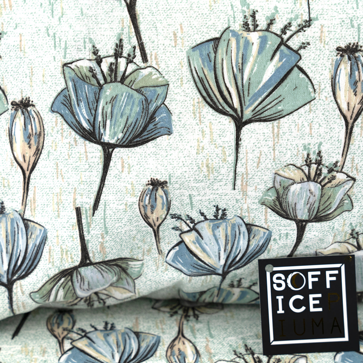 completo letto lenzuolo flanella no pilling floreale ocra celeste verde qualità made in italy nada blu