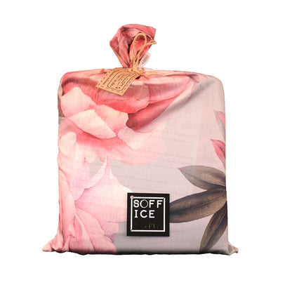 SOFFICEPIUMA® Completo Copripiumino in raso di  cotone double face art. Giardino di Peonie/01