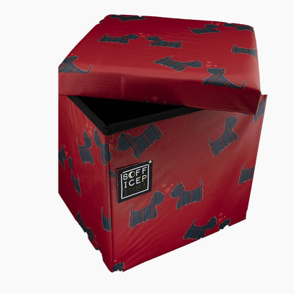 daunex cubo contenitore seduta tartan boston pieghevole economico sconto offerta cani rosso verde