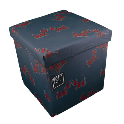 daunex cubo contenitore seduta tartan boston pieghevole economico sconto offerta cani rosso