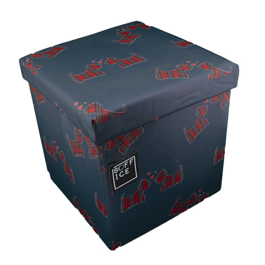 daunex cubo contenitore seduta tartan boston pieghevole economico sconto offerta cani rosso