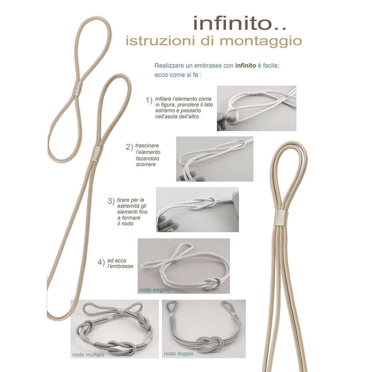 embrasse reggitenda reggitende calamita corda INFINITO passamaneria