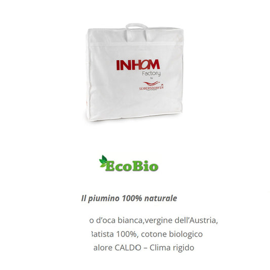 INHOM Factory Piumino letto in piuma d'oca SIBERIANA by SEIBERSDORFER art. ECO BIO