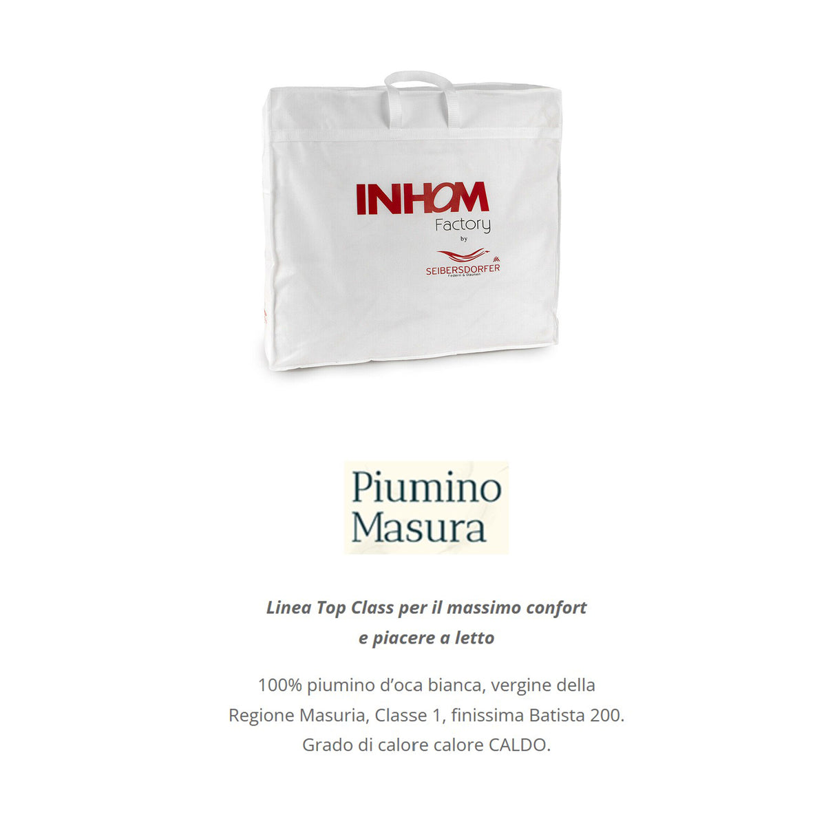 INHOM Factory  Piumino letto in piuma d'oca SIBERIANA by SEIBERSDORFER art. MASURA