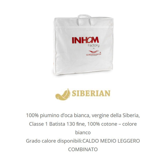 INHOM Factory  Piumino letto in piuma d'oca SIBERIANA by SEIBERSDORFER art. Siberian