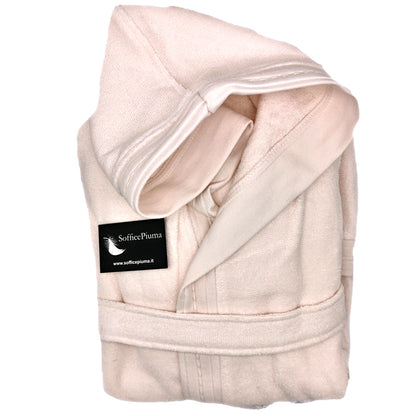 mirabello carrara accappatoio spugna cappuccio panna 2