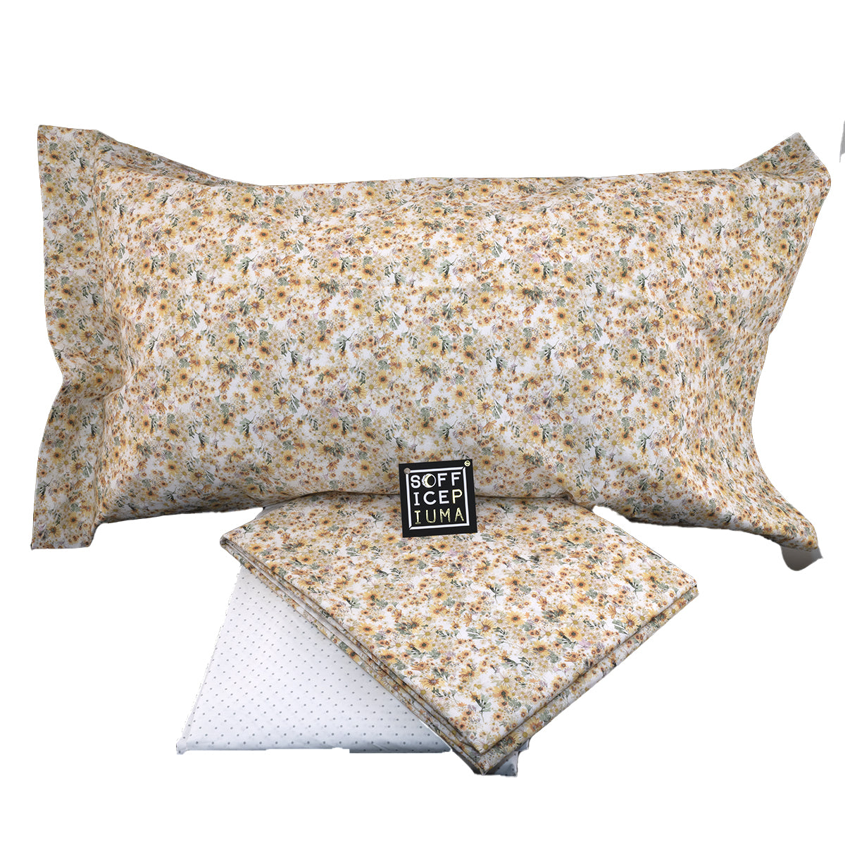 mirabello carrara completo letto lenzuolo copripiumino percalle matrimoniale qualità bonheures giallo floreale 99