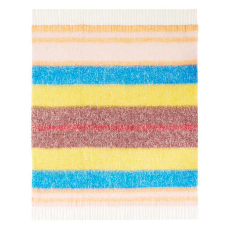 Bassetti Plaid in tinto filo bouclé garzato con frange libere 130x170 art. PLAID PELUCHE BEIGE