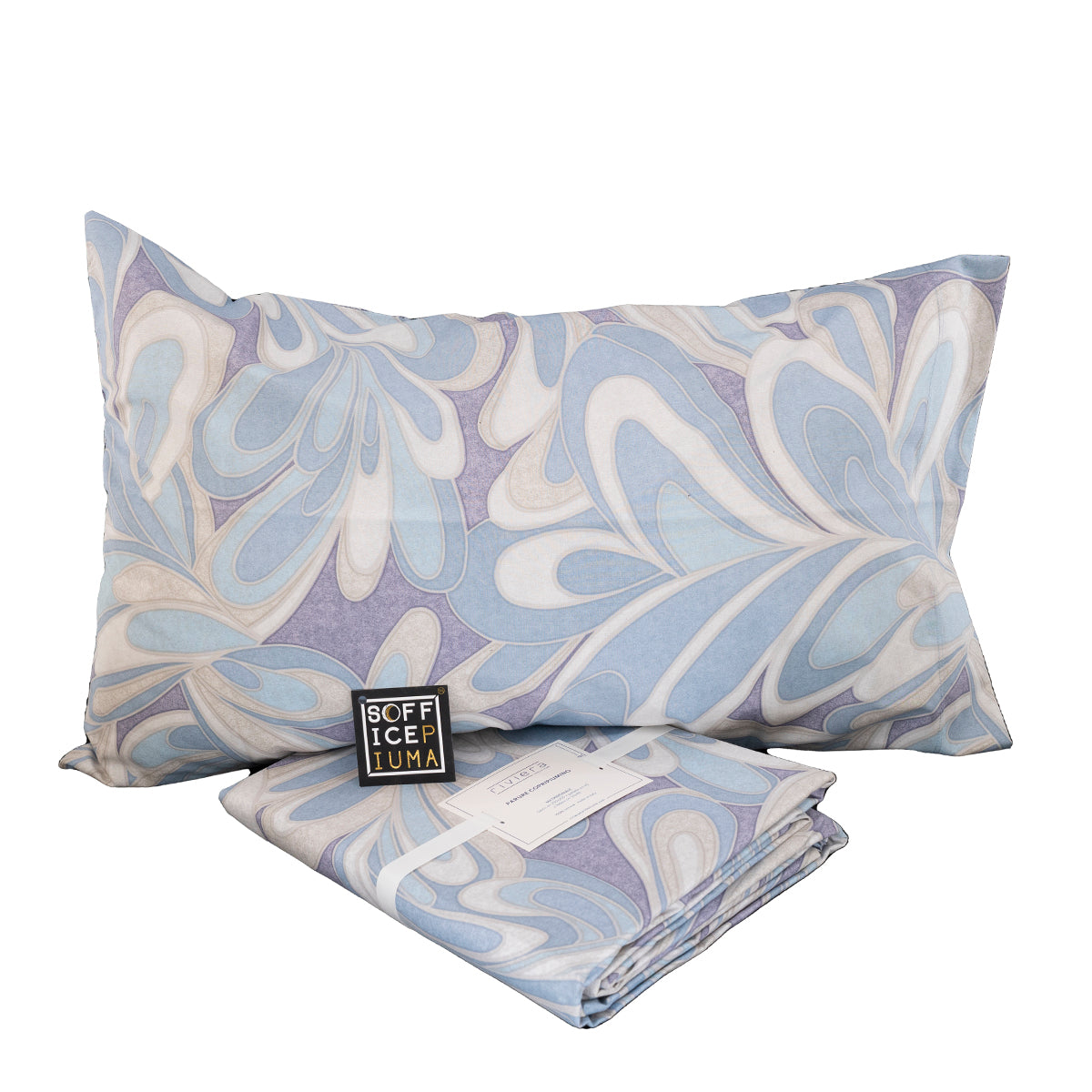 riviera parure copripiumino matrimoniale piazza mezzo singolo fantasia sconto outlet offerta twiggy blu