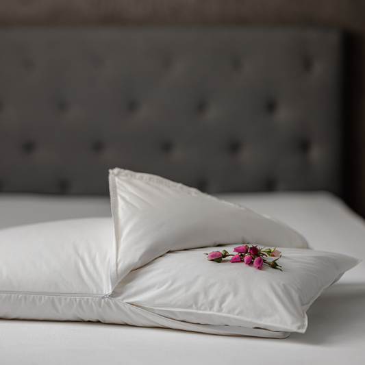 Daunenstep guanciale letto con nucleo in lana e petali di rosa art. PERLA ROSA