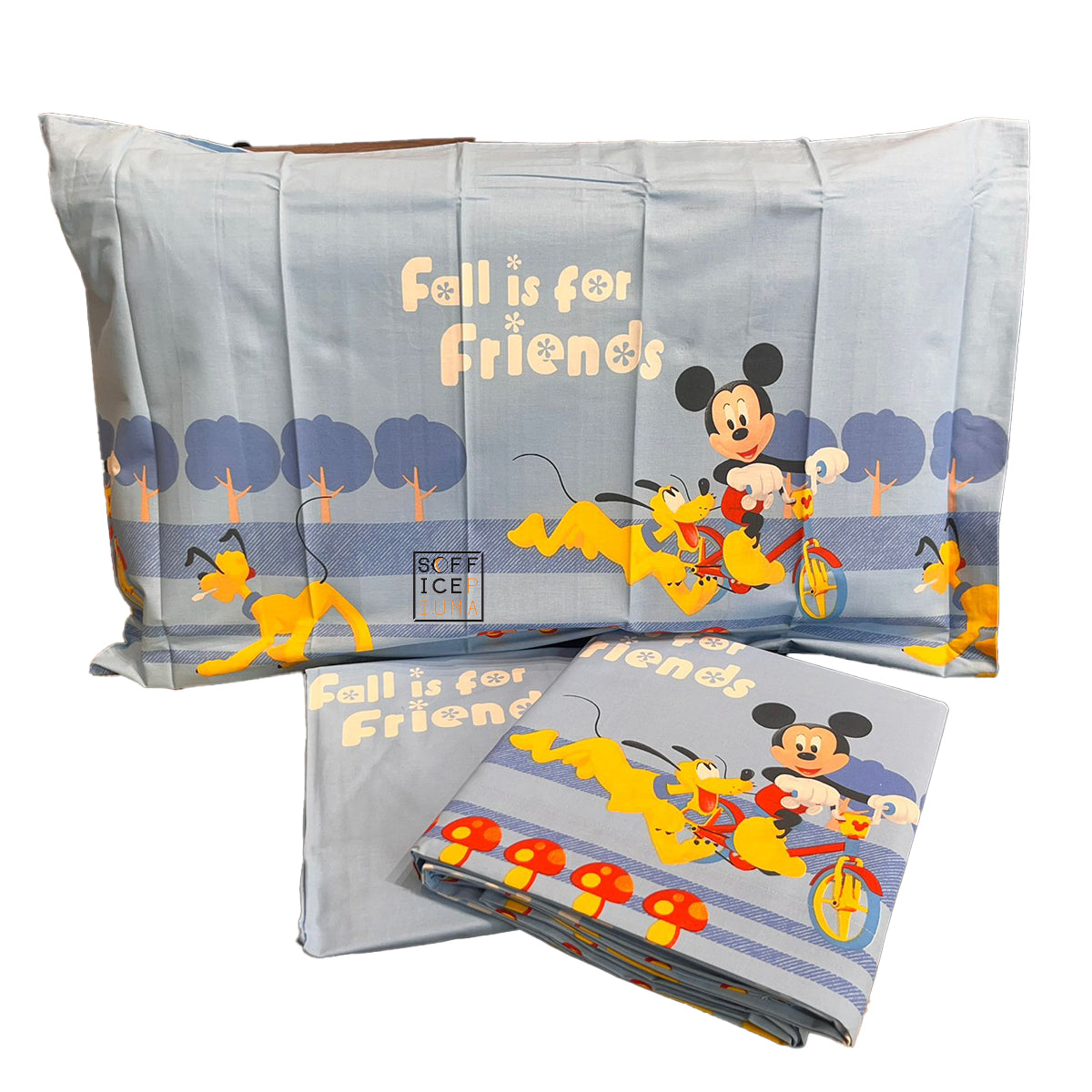 CALEFFI Completo Letto Lenzuola Piazza e Mezzo art. MICKEY COUNT