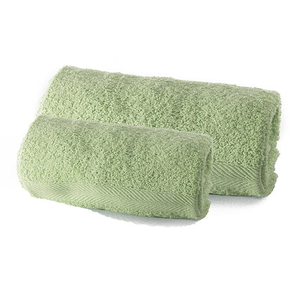 sofficepiuma 1 coppia spugna abbraccio 100 cotone bagno telo doccia oeko tex verde