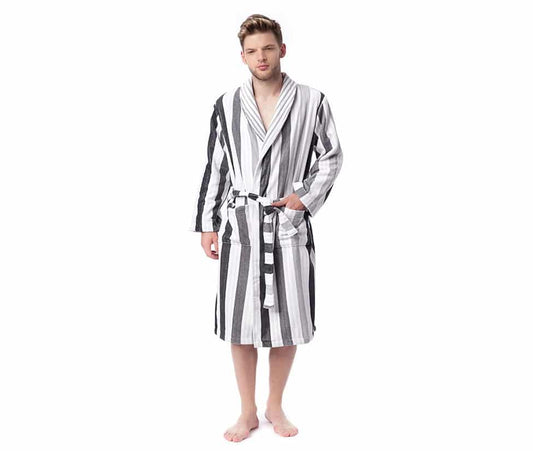 sofficepiuma accappatoio 1 stripes grigio