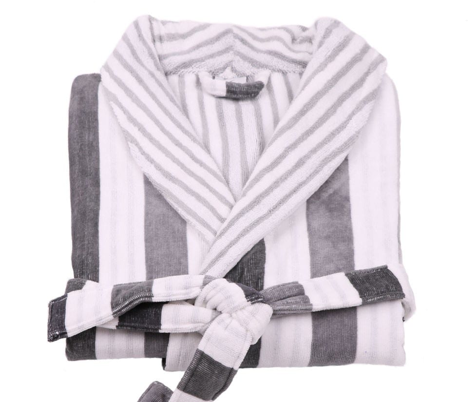 sofficepiuma accappatoio stripes grigio