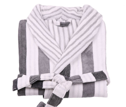 sofficepiuma accappatoio stripes grigio