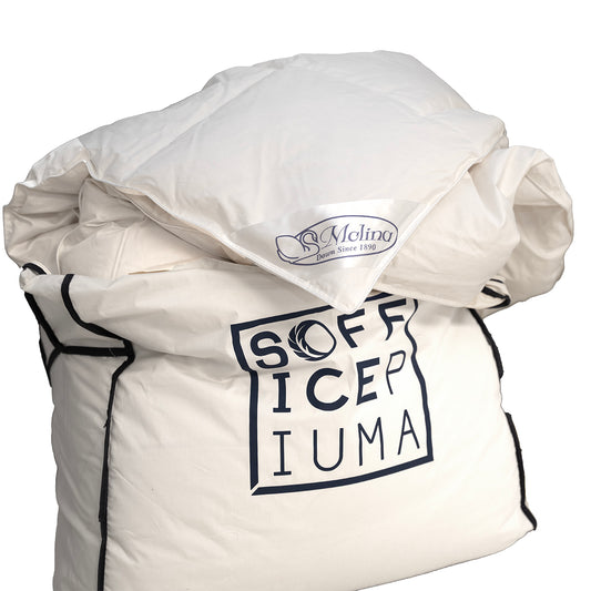SofficePiuma by Molina Piumino d'oca Letto prestigioso in piuma mongolia super selezionata prodotto di eccellenza art. MONGOLIAN TOP
