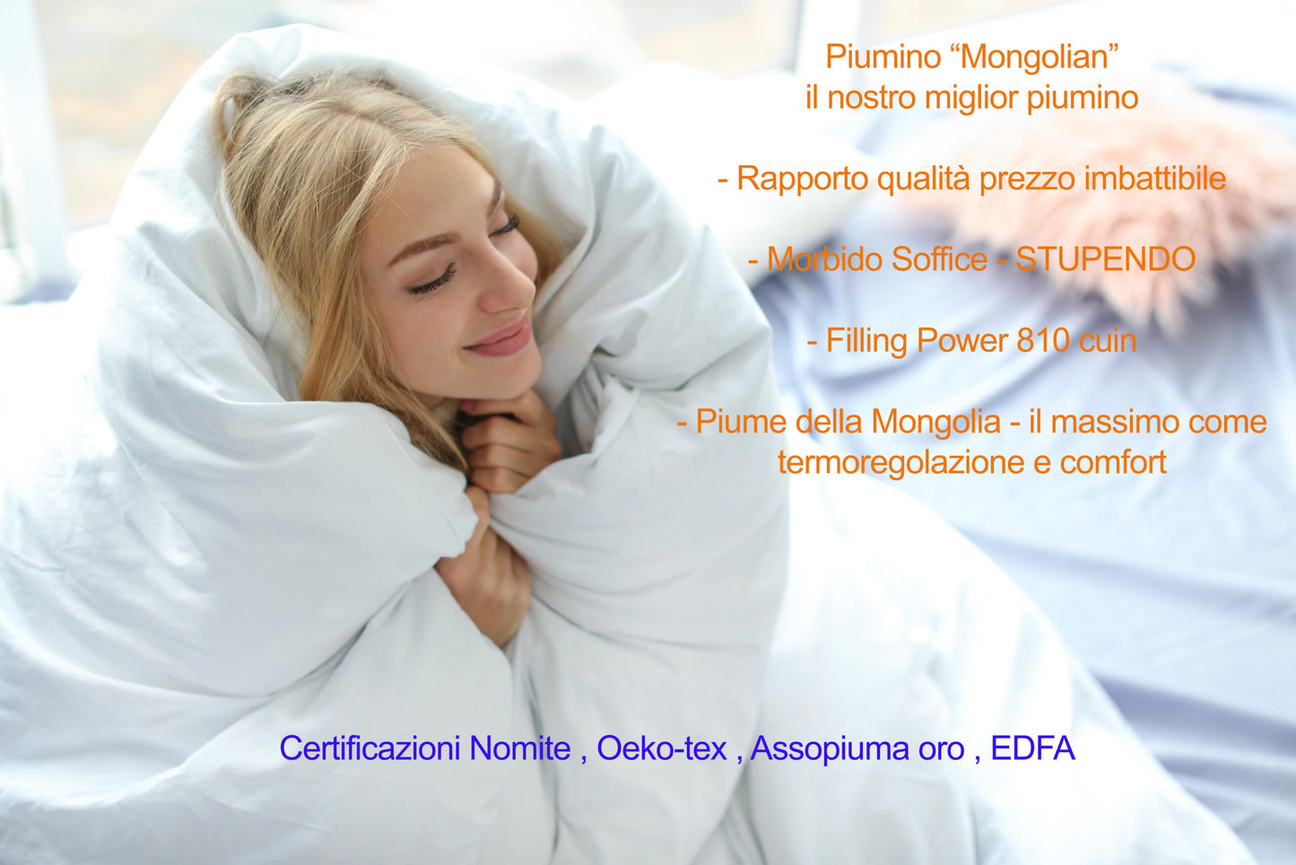 SofficePiuma by Molina Piumino d'oca Letto prestigioso in piuma mongolia super selezionata prodotto di eccellenza art. MONGOLIAN TOP