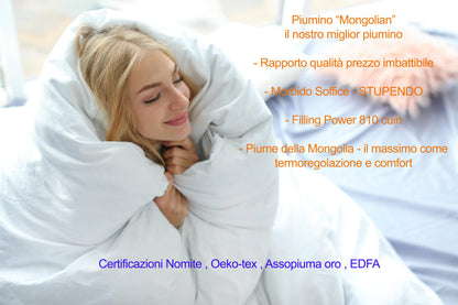 SofficePiuma by Molina Piumino d'oca Letto prestigioso in piuma mongolia super selezionata prodotto di eccellenza art. MONGOLIAN TOP