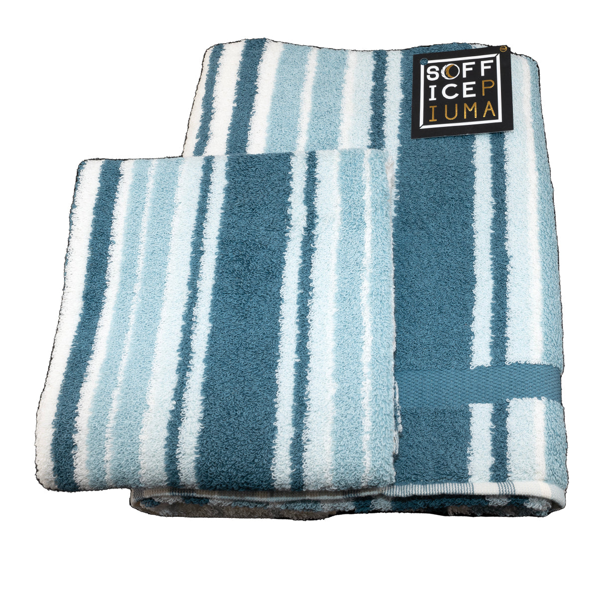 sofficepiuma asciugamani spugna idrofila 100 puro cotone offerta sconto outlet qualita asciugare bagno lavette smeraldo righe grandi tiffany