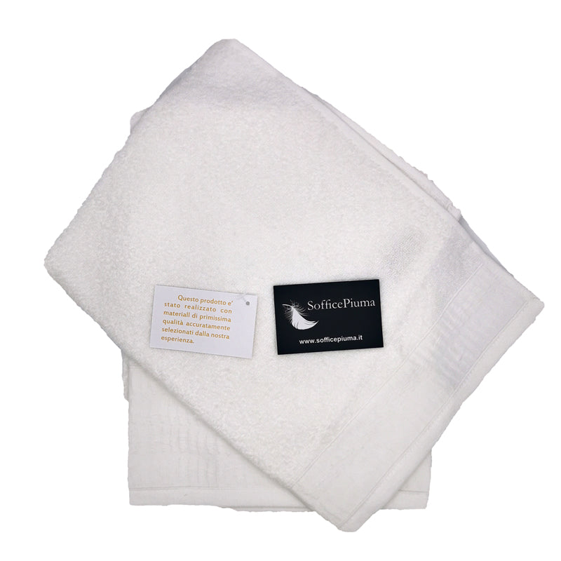 sofficepiuma asciugamano linen 100 cotone spugna bianco