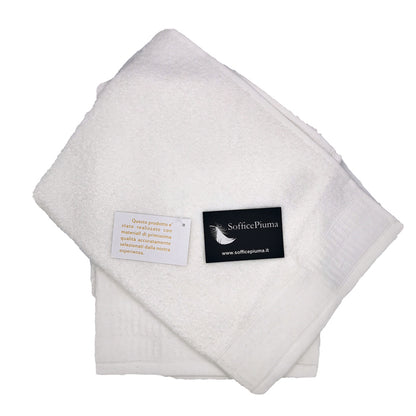sofficepiuma asciugamano linen 100 cotone spugna bianco