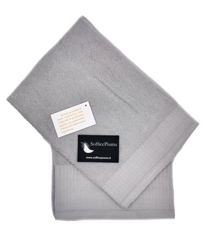sofficepiuma asciugamano linen 100 cotone spugna grigio